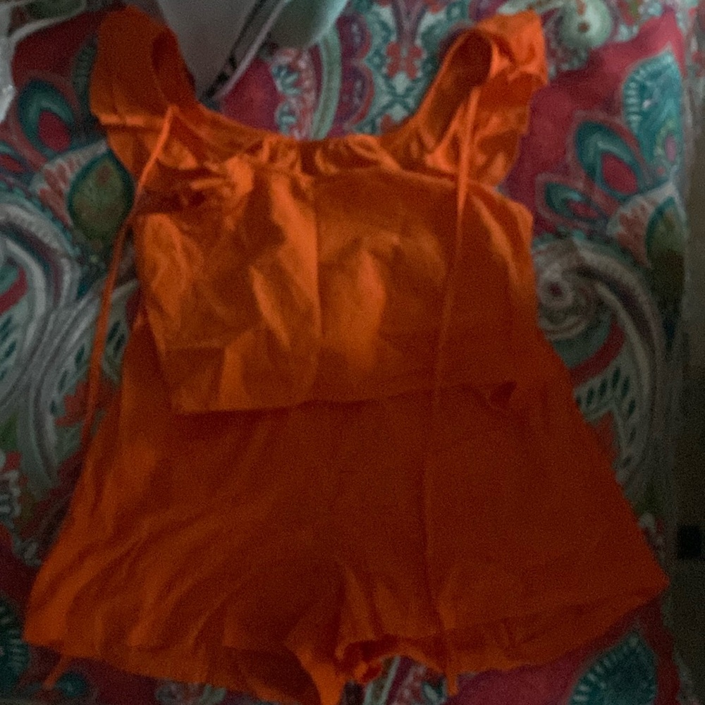 Orange top and short set